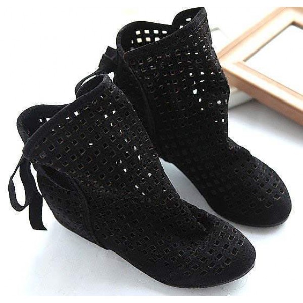 Baskets Femme boots sandales ajourées Sneakers Velours Satin Ankle boots women Noir 